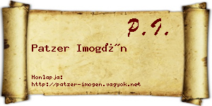 Patzer Imogén névjegykártya